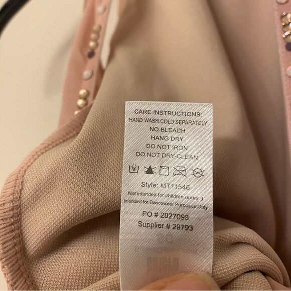 WEISSMAN Balera Dance Costume pink poet BLOUSON SLEEVE LEOTARD MT11546 child SC - Picture 7 of 9